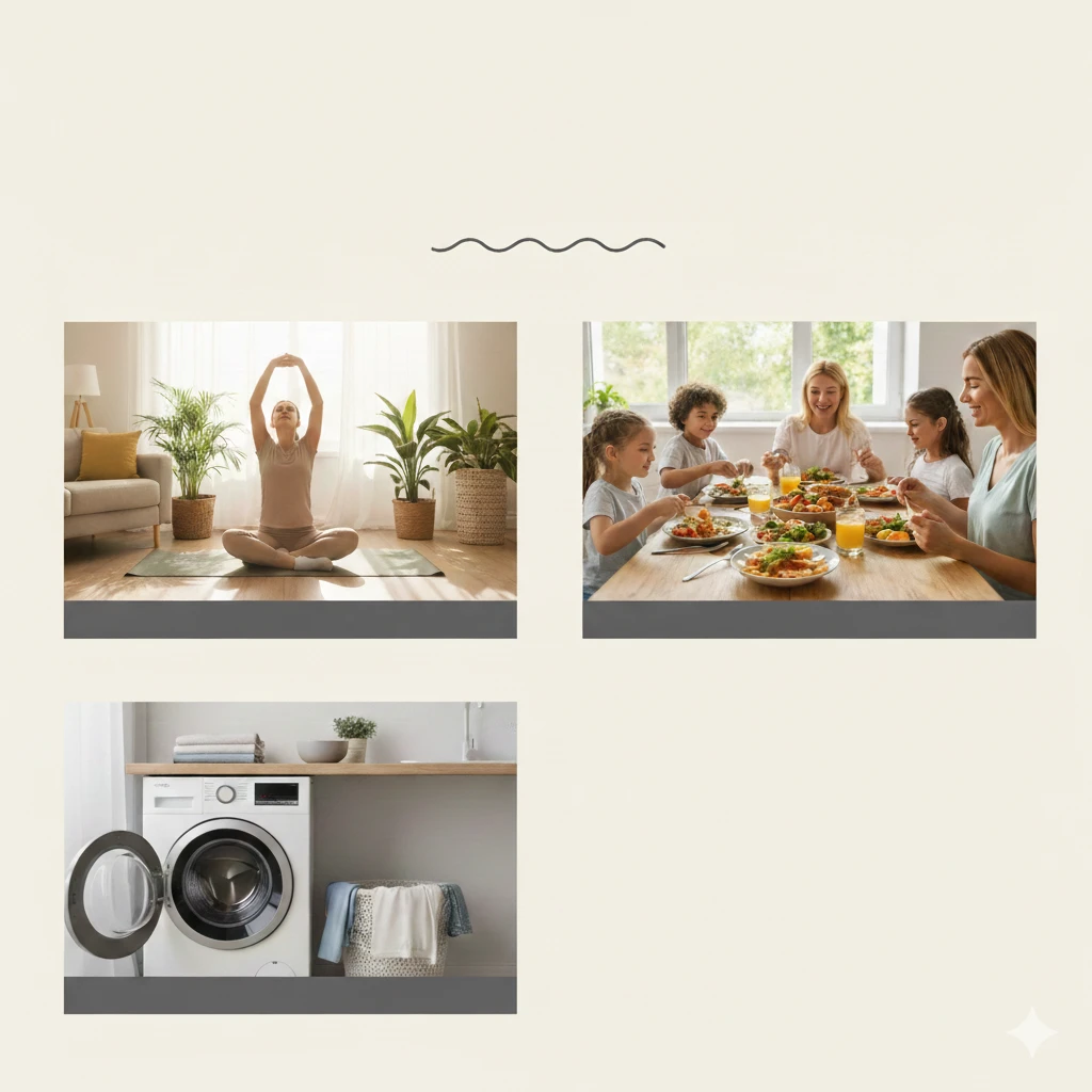 Tavolata con ospiti che pranzano insieme