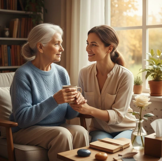 Bicchiere d’acqua e frutta fresca su un tavolo